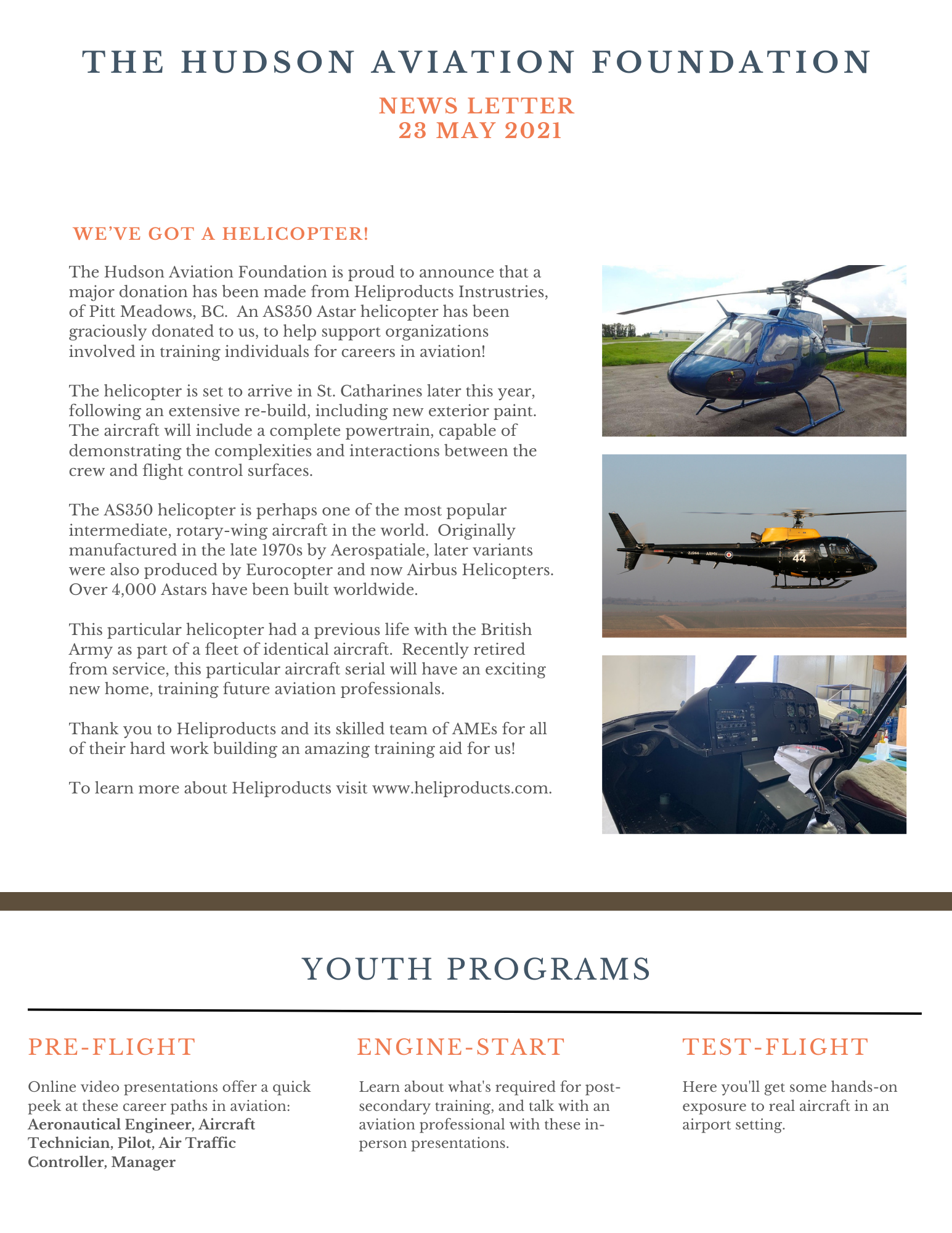 heliproducts,as350,training,hudson,foundation,aircraft,aviation,kennedy,school